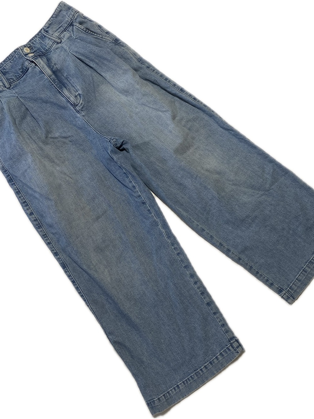 Madewell Women's Wide-Leg Pleat Front Jeans - Light Blue Denim
